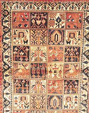 BACHTIAR,PERSIEN CA 198 X 133 CM. .EHZ 3 FLOR WOLLE.CA 60 JAHRE.