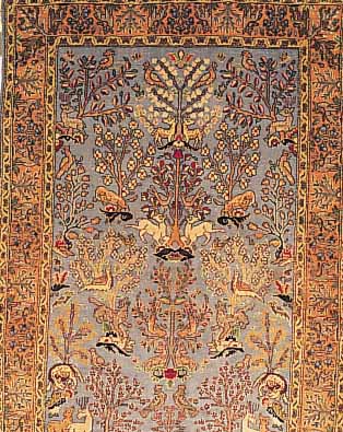 GHOM,PERSIEN CA 160 X 105 CM. .EHZ 4.CA 40 JAHRE.FLOR WOLLE MIT SEIDE.