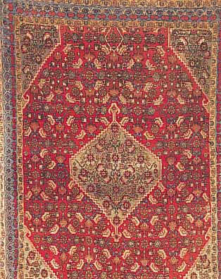 BIDJAR,PERSIEN CA 154 X 110 CM. .FLOR WOLLE. EHZ 3.CA 45 JAHRE.