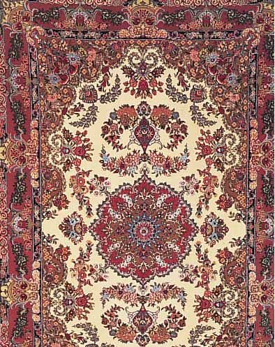 KASHMAR,PERSIEN .CA 208 X 136 CM. .EHZ 1-2 KORKWOLLE MIT SEIDE, CA.480.000KN/QM