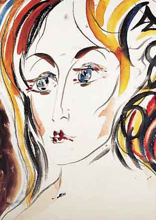 ZUSCHREIBUNG: ZWEREW, W., 1931-1986, PORTRäT EINER FRAU, GOUACHE AUF PAPIER, CA. 48 X 36 CM