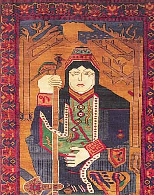 GHAZNIN,AGHANISTAN.CA 141 X 104 CM. WOLLE AUF WOLLE.EHZ 2-3.CA 40 JAHRE.