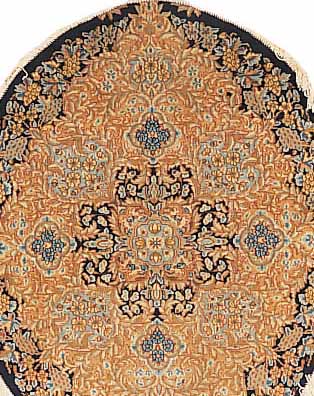 KERMAN,OVAL,PERSIEN CA 135 X 107 CM. .EHZ 2 FLOR WOLLE.CA 10 JAHRE