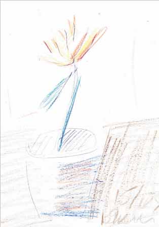 Yakolev, Bunstiftzeichnung, handsigniert, dat. 86, ca. 29 x 20 cm