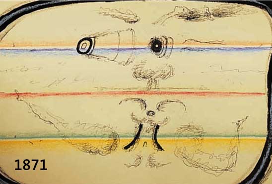 YANKILEWSKY, V., SURREALISTISCHE KOMPOSITION BUNSTSTIFT UND TUSCHFEDER AUF PAPIER, AIGN. UND DAT. 75, CA. 44,5 X 64,5 CM