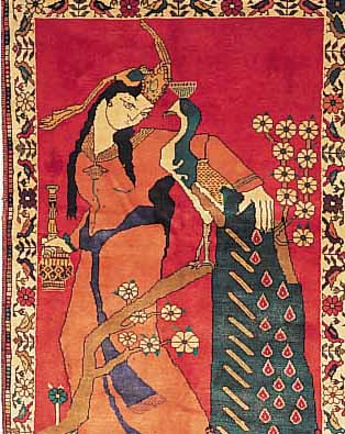 KASCHKULI,PERSIEN CA 179 X 121 CM. .EHZ 3 WOLLE AUF WOLLE.CA 40 JAHRE.