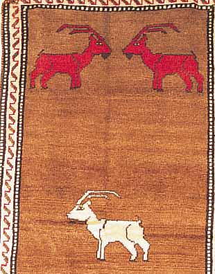 GABBEH,PERSIEN CA 188 X 93 CM. .EHZ 3. WOLLE AUF WOLLE.CA 60 JAHRE.