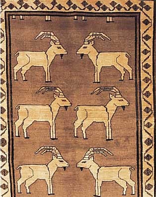 GABBEH,PERSIEN CA 198 X 105 CM. .EHZ 3. WOLLE AUF WOLLE.CA 60 JAHRE.