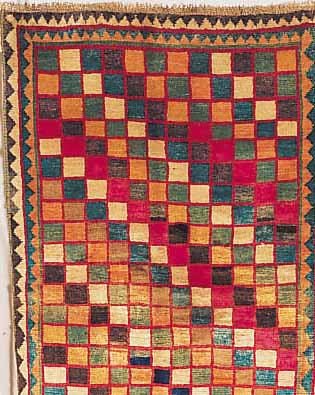 GABBEH,PERSIEN CA 160 X 94 CM. .EHZ 3. WOLLE AUF WOLLE.CA 60 JAHRE.