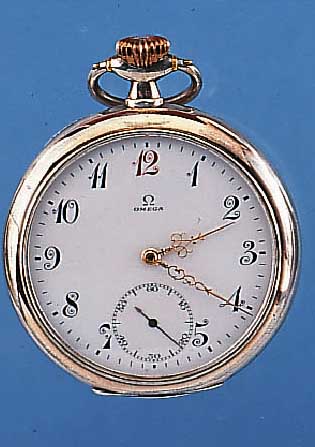 OMEGA HERRENTASCHENUHR LEPINE, REF.-NR. 6021800, SCHWEIZ UM 1920, 800ER SILBER, RäNDERVERG., BER., PERF. EMAILBL. SIGN., SCHöNE ...