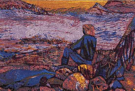 FEKETE, ESTEBAN, BLICK üBER WEITE LANDSCHAFTFARBHOLZSCHNITT, RE. U. HANDSIGN., CA. 30 X 44,5 CM, U.GL., R.