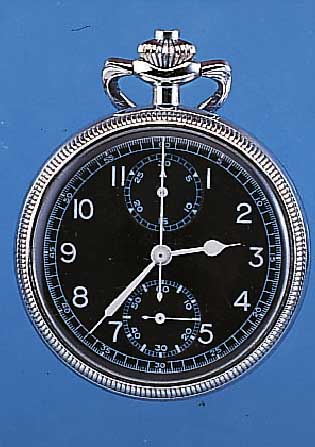 BREITLING TASCHENCHRONOGRAPH, REF.-NR. 1207724, SCHWEIZ UM 1960, NICKEL/CHROMGEH., VERSCHR., SCHW. KONTRASTZIFFERBL., KONSTRUIERTFüR ...