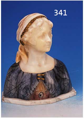 BüSTE, FRANKREICH, SIGN. CARLI, UM 1910, ALABASTER, DARSTELLUNG EINER JUNGEN FRAU, H. CA. 38 CM