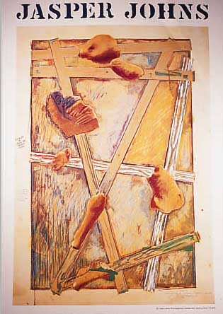JOHNS, JASPER, PLAKAT ZUR AUSST. IM MODERNA MUSEET STOCKHOLM 1980, FARBOFFSET, HANDSIGN. UND DAT. 80, CA. 100 X 70 CM