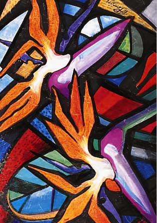 PERRON, WALTER, *1897 - 1973, GOUACHE AUF JAPANPAPIER AUF BüTTEN, RE. U. HANDSIGN., AUS DEN 50ER JAHREN, CA. 47 X 61 CM