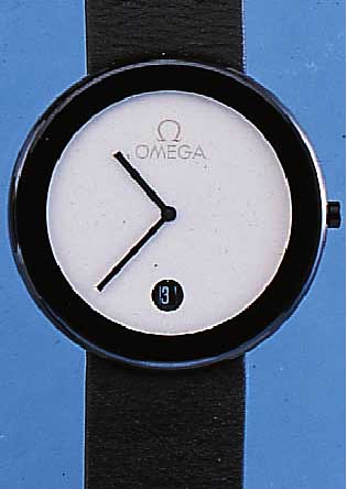 OMEGA DESIGNER-HERRENARMBANDUHR AUS DER ART- COLLECTION, IN KERAMIK AUF BOD. CREATION V. LOHSE, LIMIT. AUFLAGE HIER 814/999, HERAUSG. 1987, LT. ...