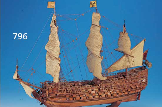 MODELLSCHIFF, LA COURONNE 1636, 20. JH., HOLZ UND LEINEN, 55 X 80 X 18 CM, ALTERSSPUREN