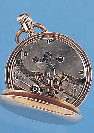 HERRENTASCHENUHR LEPINE, REF.-NR. 6307, SCHWEIZ UM 1870, GG 585/000, HAUPTPLATINE SIGN. W.R. & F. UNTER STERN UNGED., 2-TEIL. EMAILBL., ...