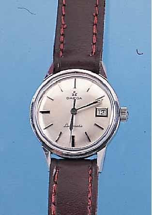 OMEGA DAMENARMBANDUHR LADY-MATIC, REF.-NR. 566-001, SCHWEIZ UM 1962, EDELST., GESCHR., SERIE SEAMASTER, KAL. 681, 24 ST., ZENTRALRO- TOR, ...