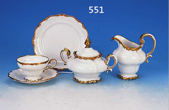 SERVICE, ROSENTHAL SELB GERMANY, 40ER JAHRE, PORZELLAN, REICHE GOLDSTAFFAGE, FüR 8 PERSONEN, POMPADOUR, MIN. GEBRAUCHSSPUREN, OHNE KANNE