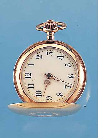 DAMENTASCHENUHR SAVONETTE, REF.-NR. 31505G, SCHWEIZ UM 1902, RG 585/000, BEIDE SCHALEN SYM. GUILL., MONOGR.-SPIEGEL FREI, PERF. EMAILBL. M. ...