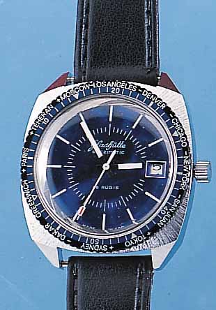 KONVOLUT: 2 GLASHÜTTE HERRENARMBANDUHREN, BEIDE SERIE SPEZIMATIC, UM 1972, BEIDE METALL-GEH. HARTVERCHR., BöDEN GEDR., 1X KAL. 75/744,BLAUES ...