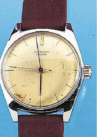 JUNGHANS HERRENARMBANDUHR MEISTER, REF.-NR. 10714, DEUTSCHLAND UM 1962, EDELST., BODEN GESCHR., VERS. ORIG.-BLATT FL., RUNDANKERW., 17 ST., ...