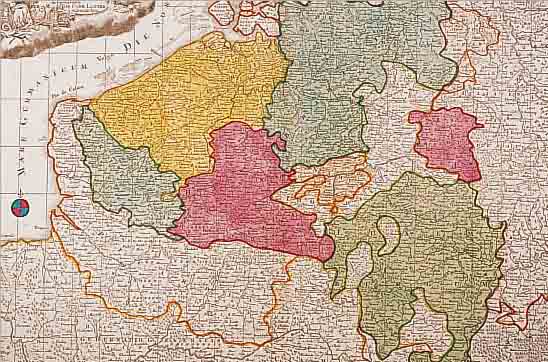 KONVOLUT FüNF LANDKARTEN, 1X VENEDIG UM 1720-30, 1X JAMAICA UM 1730-50, 1X AMSTERDAM UM 1730-50, 1X HEILIGES LAND UM 1730-50, 1X DIE INSEL ...