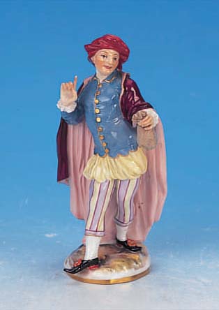 PORZELLANSKULPTUR, MEISSEN, 1. WAHL, UM 1890, DUKE OF WIESEFELD, BUNTE UND SCHöNE BE- MALUNG, SAMMELWüRDIG, H. 16 CM