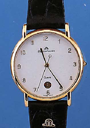 MAURICE LACROIX HERRENARMBANDUHR QUARTZ, REF.-NR. 92127, SCHWEIZ UM 1994, FLACHE GE- SAMTAUSF., MINERALFLACHGL., SEK.-TAKT, METALL-GEH. HART ...