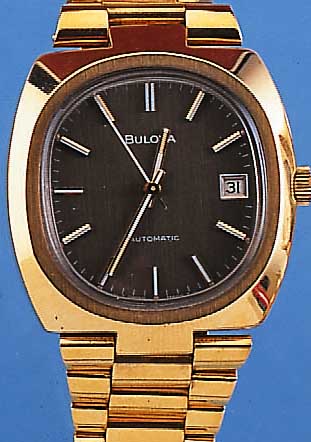 BULOVA HERRENARMBANDUHR AUTOMATIK, REF.-NR. 3/951471, SCHWEIZ UM 1974, METALL-STüLPGEH. WIE BAND HART VERG., BODEN GESCHR., BEI FER- TIGST. ...