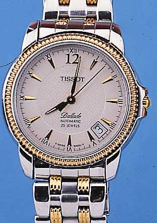 TISSOT HERRENARMBANDUHR BALADE, REF.-NR. C279/379C, SCHWEIZ UM 1994, EDELST. POL., BEIDS. SAPHIRVERGL., LüNETTE, KRONE U. TEILE DES ...