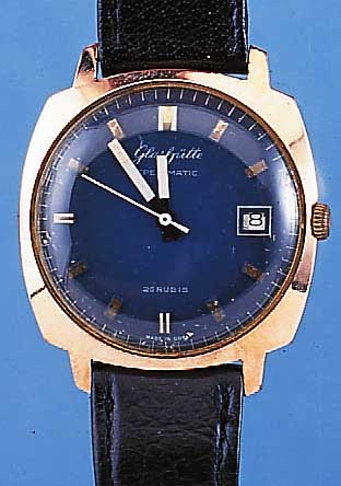 GLASHÜTTE HERRENARMBANDUHR SPEZIMATIC, REF.-NR. 352213, DEUTSCHLAND UM 1972, METALL ROSE- VERG., CARREE-CAMBRE-FORM, EDELST.-BODEN GEDR.26 ST., ...