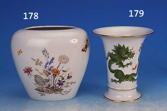 VASE, MEISSEN, 1960, JUBILäUMSMARKE, 2. WAHL, PORZELLAN, H.16 CM, GOLDRäNDER