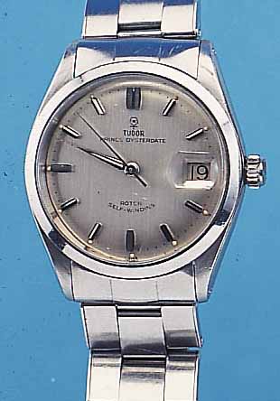 TUDOR HERRENARMBANDUHR PRINCE-OYSTERDATE, REF.-NR. 7966, SCHWEIZ UM 1964, EDELST., BODENU. KRONE GESCHR., PRINZIP ROLEX, BEI FERTIGST.WASSERD., ...