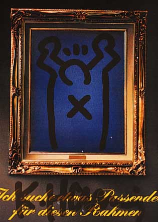 KONVOLUT AUS DREI MULTIPLES: 2 X A. R.PENCK, 1 X KEITH HARING, ALLE HAND- SIGNIERT, JE CA. 10 X 15 CM, RüCKSEITIG RESTE ALTER ...