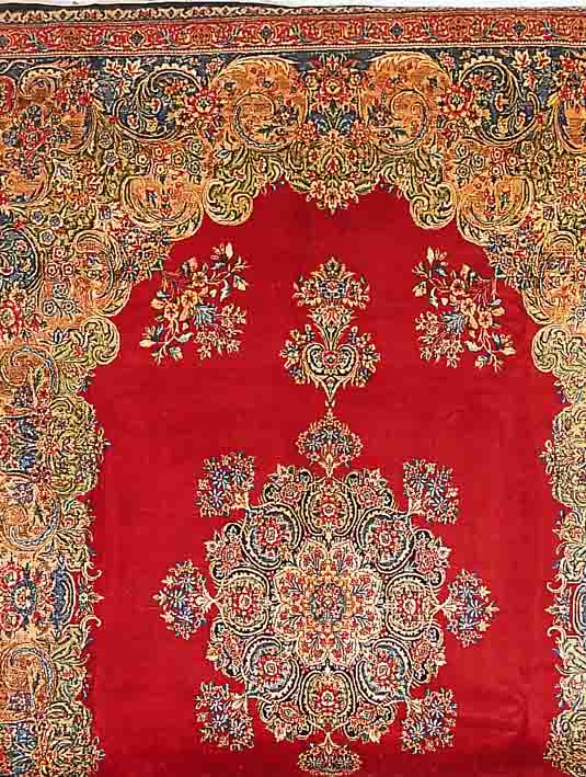 KERMAN,PERSIEN CA.418 X 285 CM. FLOR WOLLE CA.60 JAHRE EHZ.3