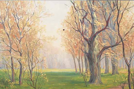 HACKER, H., DEUTSCHER LANDSCHAFTSMALER AN- FANG 20. JH., HIER: FRüHLING IM WALD, ÖL/LWD.,SIGN., 40 X 50 CM, R.