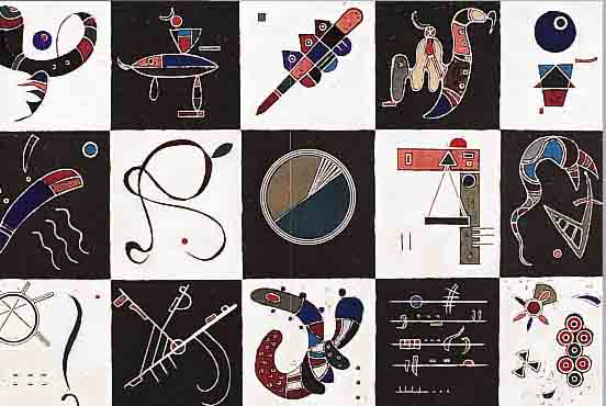 KANDINSKY, WASSILY, ZWEI FARBLITHOGRAPHIEN, DOPPELBLäTTER MIT BUGFALTE AUS DLM; JE CA. 34,5 X 46 CM, PP