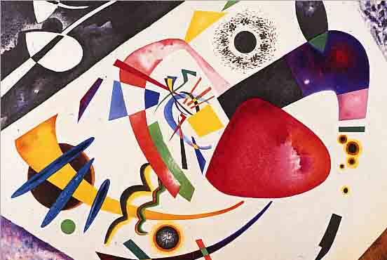 KANDINSKY, WASSILY, DER ROTE FLECK, FARB- LITHOGRAPHIE AUS KANDINSKY ODER DER INNERE BLICK, DRUCK BEI MOURLOT, MAEGHT PARIS 1960, DOPPELBLATT ...