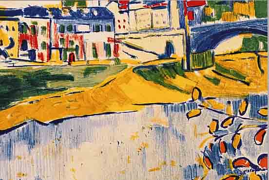 DE VLAMINCK, MAURICE, LE PONT DE CHATON, FARBLITHOGRAPHIE, ED. ANDRE SAURET, DRUCK MOURLOT PARIS 1958, CA. 17 X 20 CM, PP
