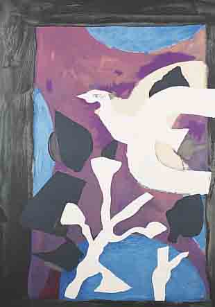 BRAQUE, GEORGES, DERNIERES MESSAGES, FARBLITHOGRAPHIE, ED. GALERIE MAEGHT PARIS, CA. 43 X 59,5 CM, U.GL., R.