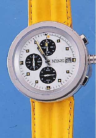 KONVOLUT: 2 ARMBANDCHRONOGRAPHEN, 1X RIVADO,METALL HELL MATT., BODEN EDELST., MINERAL- FLACHGL., 60-MIN.- U. 12-STD.-STOPPZäHLER, LEDERB., 1X ...