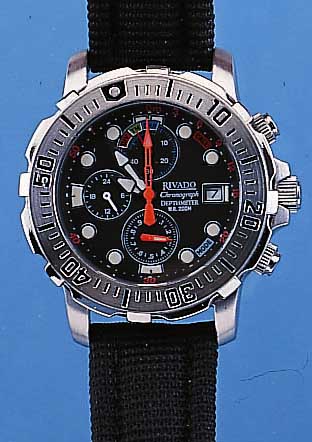 KONVOLUT: 2 TAUCHERUHREN, 1X RIVADO M. MULTIFKT. (CHRONOGR., 24-STD., TIEFENMESSER, DATUM, ETC.), SPEZIALLEDERB., 1X CITIZEN ...