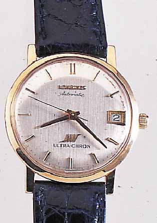 LONGINES HERRENARMBANDUHR ULTRACHRON, REF.- NR. 69/556AC, SCHWEIZ UM 1969, GG 585/000, EINSCHALENAUSF., GET. A-WELLE, BODEN M. WID- MUNGSGRAV. ...