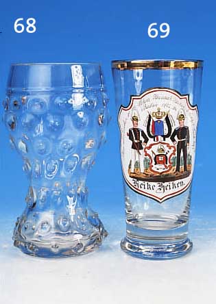 RESERVISTENGLAS, 8.COMP.4.GARDE RGT. BERLIN, 1902/04, GLAS, MIT EMAILMALEREI, H. 17 CM, GOLDRAND L. BERIEBEN