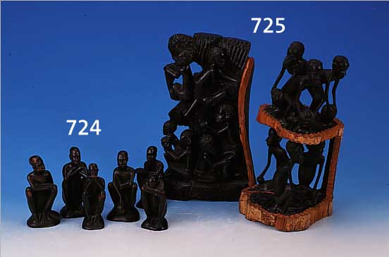 ZWEI SKULPTUREN, TANSANIA, 2. HäLFTE 20. JH., TROPENHOLZ GESCHNITZT, H. 34 U. 35 CM