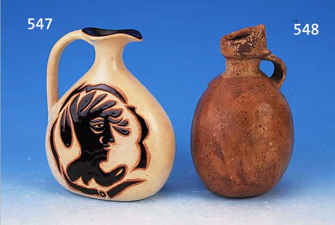 HENKELGEFäß, PERU, QUIMBAJA, 7.-9. JH. N. CHR., DARST. EINES PHELIDEN, TON GEBRANNT, BEMALT, H. CA. 24 CM