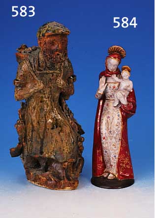 WINZERSKULPTUR, JOSE BERLANGA, GEB. 1947 IN MALAGA/SPANIEN, TON GEBRANNT, BEMALT, H. CA. 39 CM