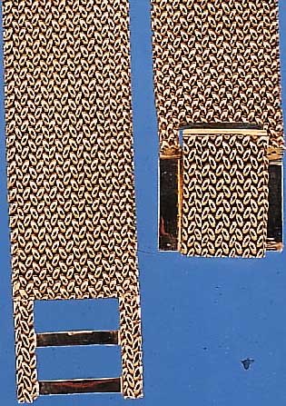 UHRENBAND FüR HERRENARMBANDUHREN, GG 750/ 000, GEFLOCHTEN, UNSICHTB. FALTSCHL., STEGBR. 18 MM, L. VON STEG ZU STEG 14,5 CM, GOLDGEW. CA. 54 G, ...